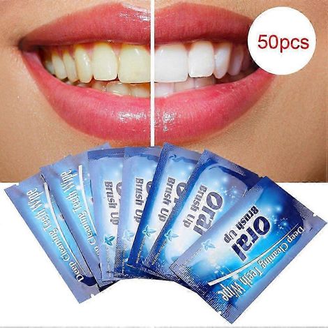 50 lingettes jetables pour brosser les dents et nettoyer les dents en profondeur. Soins bucco-dentaires (1/4)