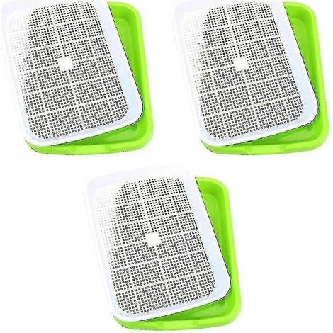 Ensemble de plateaux de germination Sprout pour jardinage d'intérieur - pépinière en plastique à 3 niveaux (1/4)