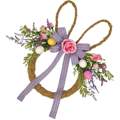 Guirlande De Pâques - Couronne Artificielle Avec Œufs De Pâques - Décoration Pour Porte Fenêtre Intérieur - 40 X 35 Cm - 1 Pièce (1/5)