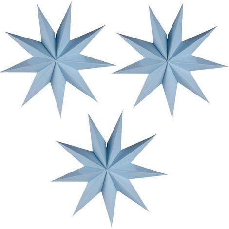 3pcs 9 spitze Papiersternlaternen 12 Zoll Hängelampenschirm für LED-Licht Hochzeit Geburtstagsfeier Dekoration, Blau (1/5)