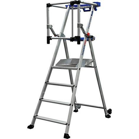 Scala a palchetto 4 gradini - Altezza mass. lavoro 2.95m - PIRLF4-P/ALU