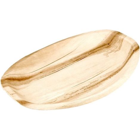 Grand plateau 43x29 cm en feuille de palmier. - 25 pièces - Ecobioshopping (1/3)