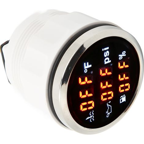 Compteur 3 en 1 numérique volume carburant pression huile température eau 52mm 9-32V pour camping-car navire bateau voiture moto (1/5)