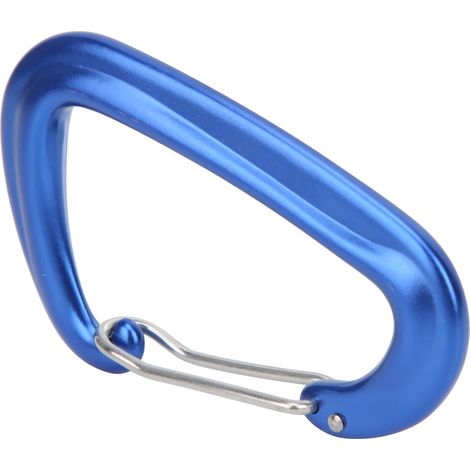 Mousqueton multifonctionnel d'extérieur pour le camping, boucle en aluminium, clip de crochet pour hamacs et balançoires, bleu (1/5)