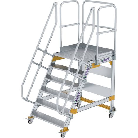 MUNK Plattformtreppe fahrbar 60° Stufenbreite 1000mm 6 Stufen