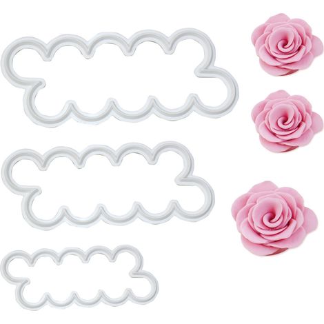 Emporte-pièces roses simples, lot de 3 (1/2)