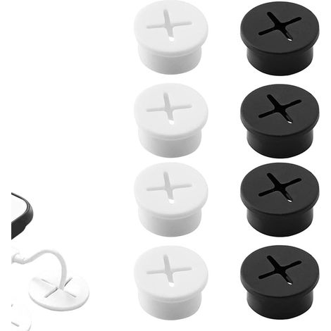 Passe-câbles en Silicone Flexible - 8pcs Passe-Câbles Flexibles en Plastique, Passe Fils Caoutchouc Trou Oeillet Trou de Câble Passe Cable Etanche Trou Bureau Maison Accessoires, Ø 25 mm (1/5)