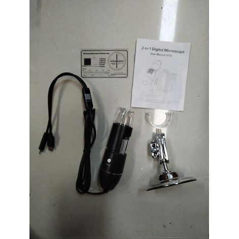 USB-Digitalmikroskop, Handmikroskop mit Inspektionskamera, 50- bis 1600-fache Vergrößerung, mit verstellbarem Stativ und LED-Beleuchtung