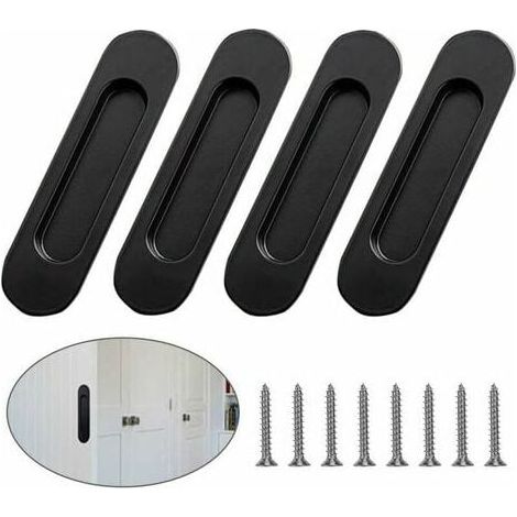 Poignée Encastrée - Poignée Coulissante Pour Porte - En Alliage De Zinc - 14,9 x 3,9 cm - Profondeur De Logement 1 cm - 4 Pièces (1/3)