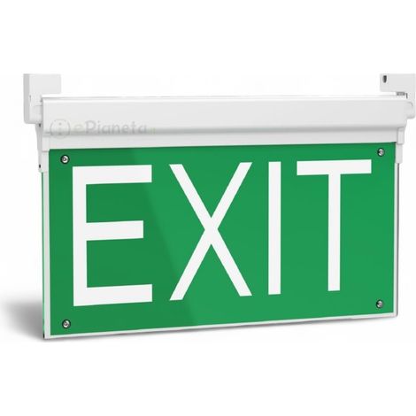 Lampada di emergenza uscita EXIT funzione SA SE segnapasso segnaletica sicurezza luce led (1/4)