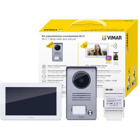 Kit portier vidéo Vimar écran tactile 7 pouces aluminium (1/5)