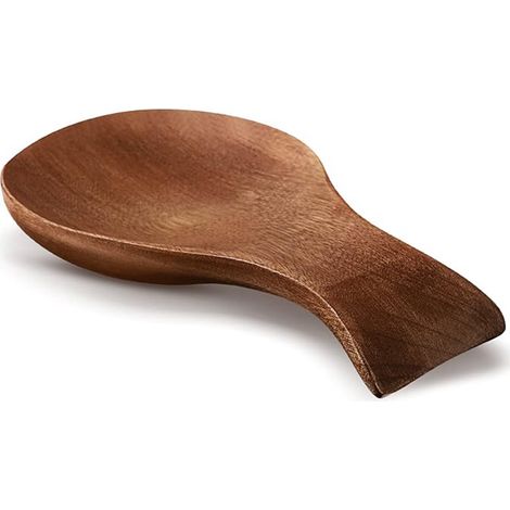 Porte-cuillères en bois - Porte-spatules en bois pour la cuisine, porte-cuillères de comptoir, pinces - Décoration de table champêtre moderne et rustique - Marron (1/5)
