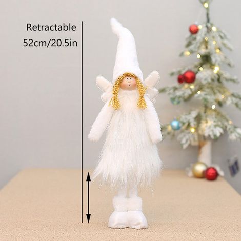 Angel - Decoration De Noel En Résine Et Fibre Synthétique - Blanc Et Rose - Hauteur Réglable 52 À 58 Cm - 1 Pièce (1/5)