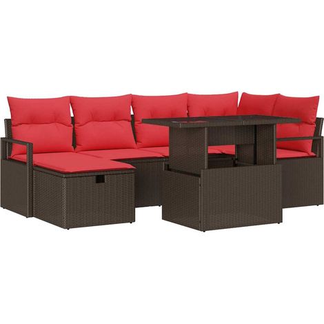 Maison Exclusive - Garten-Sofa-Set mit Kissen mit Speicher 7 pcs