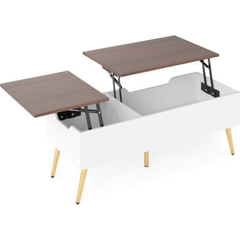 Mesa de centro ajustable con tapa elevable y almacenamiento oculto