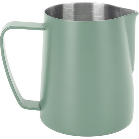 310-ml-Milchkännchen aus Edelstahl 304, spitzer Ausgießer, Kaffeeaufschäumer, Innenskala, dunkelgrün (1/5)