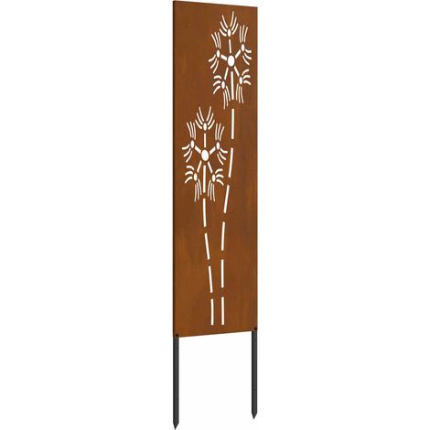 Garten Sichtschutz-Leinwand Rostig 32 x 140 cm Wetterfeststahl vidaXL