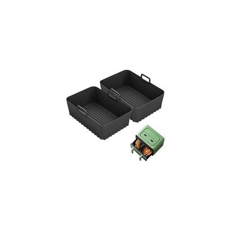 2 Pièces Moule en Silicone pour Friteuse à Air 21,5 cm x 14,5 cm x 7 cm, Compatible avec Ninja Foodi AF300EU AF400EU,pour Friteuse Dual Air Fryer pour Cosori,pour Tefal,pour Philips