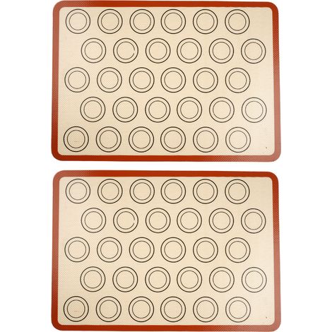 Lot de 2 tapis cuisson silicone alimentaire antiadhésif, 42x29,5 cm, coloris variés