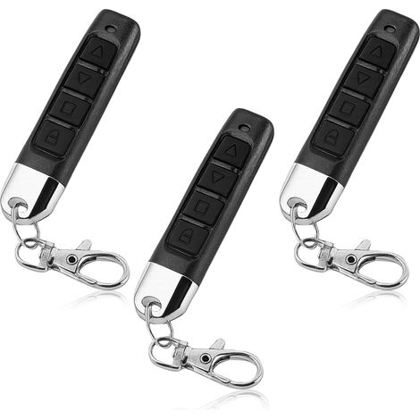 Trois télécommandes universelles de contrôle d'accès 433 MHz, quatre boutons, adaptées aux portails et garages.