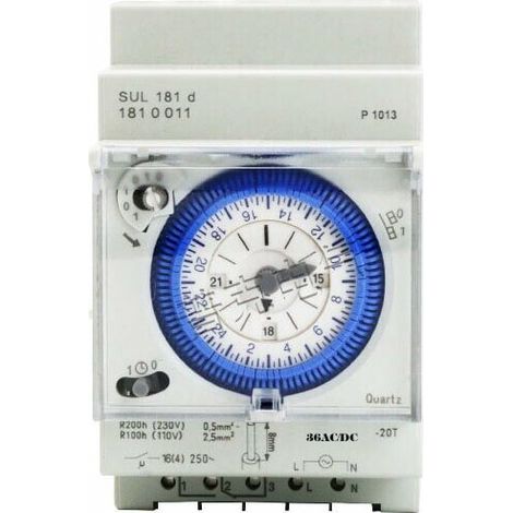 Minuterie analogique avec moteur synchrone et programme journalier, minuterie, 24VAC/DC