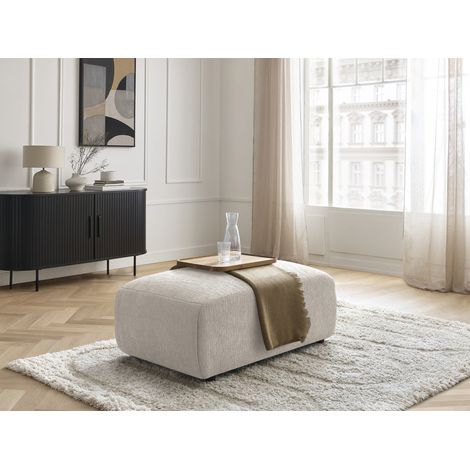 BOBOCHIC - Pouf petit JANA tissu texturé   Beige