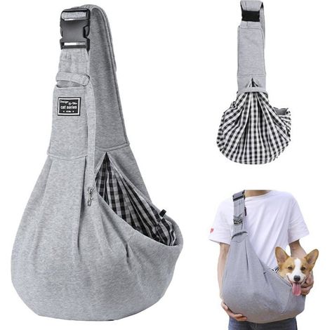 Borsa per il trasporto di cani – Non specificata – Portatile – Fino a 10 kg – Materiale spesso e morbido – Grigio (1/4)