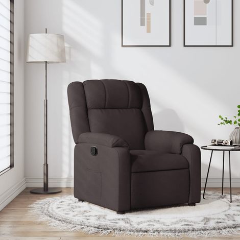 Sillón reclinable de tela marrón oscuro vidaXL (1/5)