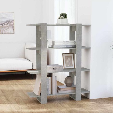 vidaXL Bibliothèque/Séparateur de pièce Gris béton 100x30x123,5 cm (1/5)