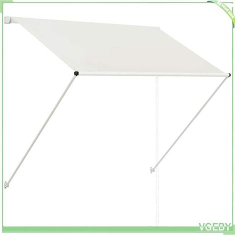 Auvent rétractable - FAFEICY - 145892 - 100 x 150 cm - Crème - Résistant eau & UV (1/5)