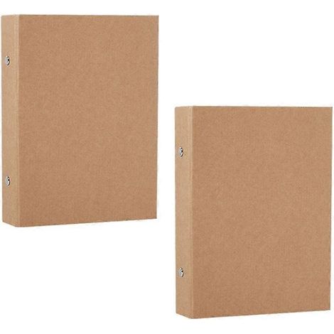 Lot de 2 classeurs à anneaux A5 rechargeables, plateau de reliure en papier kraft A5 avec 2 anneaux pour feuilles volantes, chemises en papier kraft A5 (1/4)