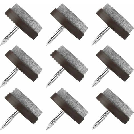Protections de chaise à clouer, 80 clous de protection pour meubles, patins ronds de 22 mm, coussinets de protection en feutre pour pieds de meubles (chaises, tables). (1/5)