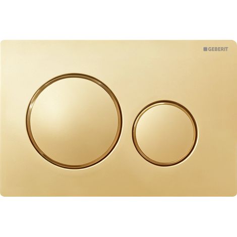 Geberit – Sigma20 Plaque de commande WC double touche – Finition dorée – Dimensions 246x164x12mm – Montage sans outil (1/4)