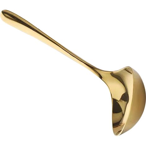 Grande louche à soupe coréenne en acier inoxydable 304, avec long manche épais, idéale pour les adultes, et cuillère à soupe et à riz. (1/5)
