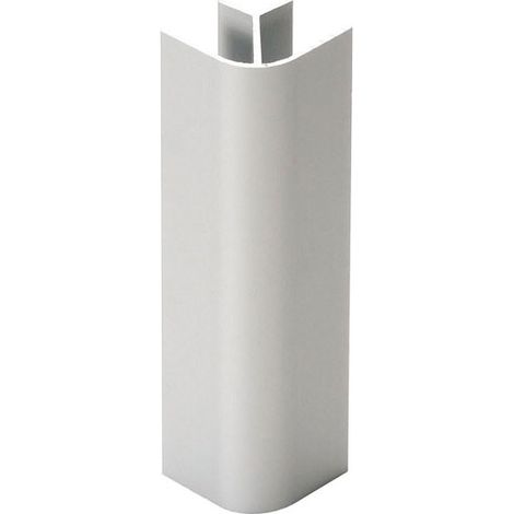 Jonction d'angle 90° – Aluminium anodisé – Hauteur 120 mm – Insensible à l'humidité – Pour plinthe 13 mm – Volpato