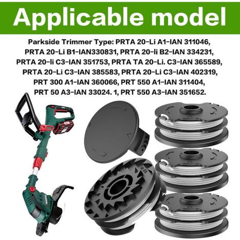 4pcs Bobine de fil de coupe - Compatible Parkside Diamètre 1.6mm longueur 8.3m - TLP 01 TONCHEAN (1/4)