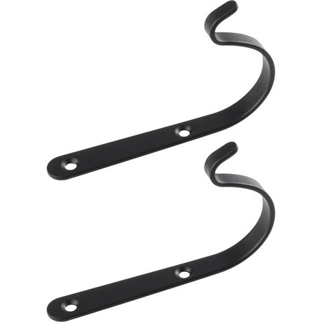 Crochet Mur - Crochet Pour Lanternes Et Suspensions - En Fer Noir - Convient Jardin Balcon Intérieur - Lot De 2 (1/5)
