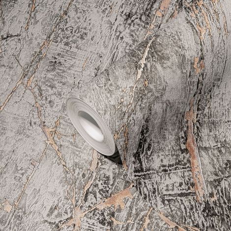 Papier peint marbré gris Papier peint effet marbre 3D Papier peint intissé Idéal pour couloir (1/5)