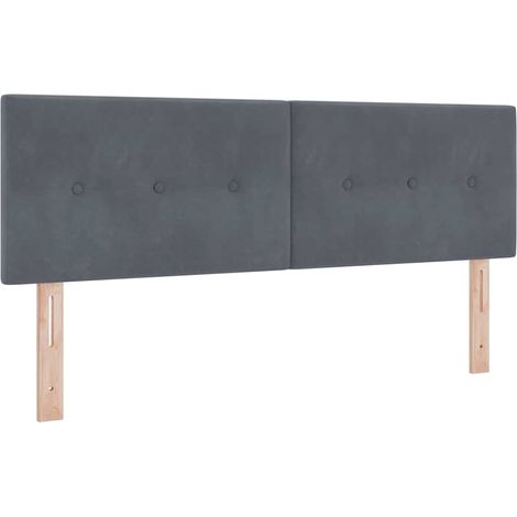 vidaXL Cabecero con luces de tiras LED Ajustable Gris 72 cm Terciopelo (1/5)