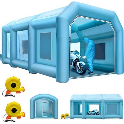 Cabine de Peinture Gonflable 9x6x4 m, Tente Pulvérisation Gonflable pour Voiture, avec Système de Filtration avec Souffleur, en Oxford et PVC, Station de Travail de Peinture Automobile, Garage (1/4)