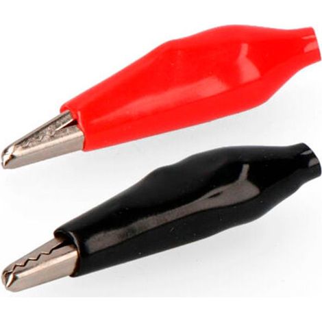 Pinzette EDM tipo coccodrillo 2 unità (1 rossa + 1 nera) (1/2)