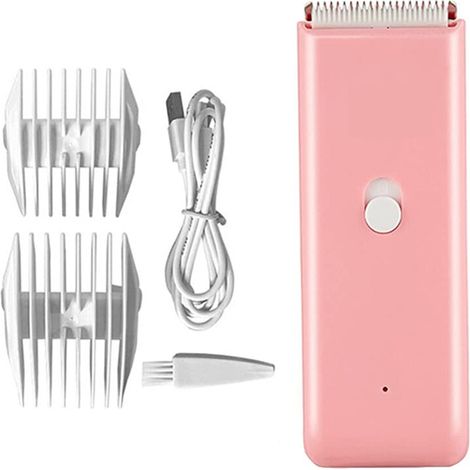 Forbici per animali domestici, lame di ricambio in ceramica, rimuovono i peli degli animali, silenziose e impermeabili, rosa (1/5)