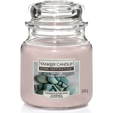 Yankee Candle Duftkerze Mittleres Glas Stony Cove 340 g, grau Duft Kerze