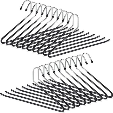 Cintres und Pantalons-Verkleidungs-PVC-Gegenmittel aus Metall 35 cm Los 20, Noir (1/4)