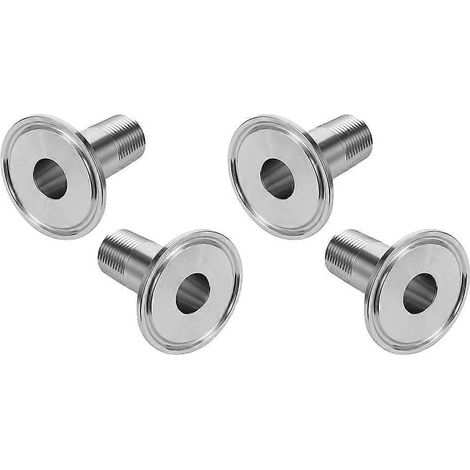 adaptateurs de tuyau Tri Clamp à embout cannelé, raccords de tuyauterie sanitaire en acier inoxydable-5X5CM-Silver (1/2)