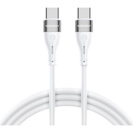 Cable USB-C / USB-C PD Wozinsky WSTCC1 de 65 W, 1 m - Blanco (1/5)