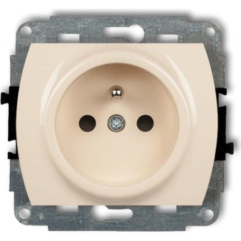 TREND Enchufe individual con/sin toma de corriente 2P+Z beige 1GP-1zp