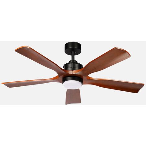 Ventilador Dc Letur 18w Negro/roble 5aspas 6vel 132d Luz Opcional 2250lm 3000-4500-6500k Remoto+memoria+temporizador