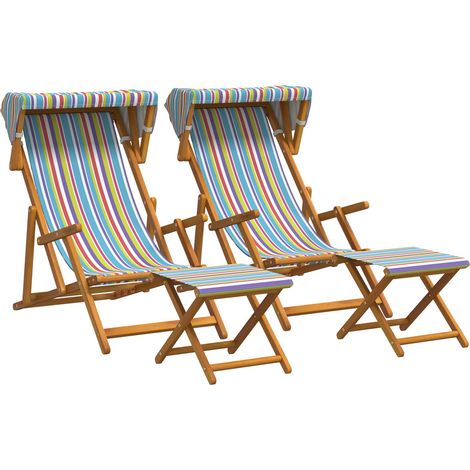 Silla de terraza 4 pcs 3 Posición Madera de Eucalipto Maciza vidaXL (1/5)