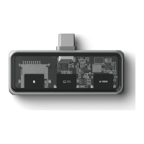 Satechi Mobile XR Hub con lettore microSD - adattatore USB-C mobile (1x USB-C 100W PD, dati e audio 2.0, 1x USB-C DP 1.4 4K@60Hz, 3.0 10 Gbps, 1x lettore di schede micro SD UHS-I 33MB/s) (grigio sider (1/3)